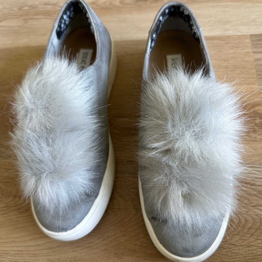Steve Madden pom-pom faux suede sneakers